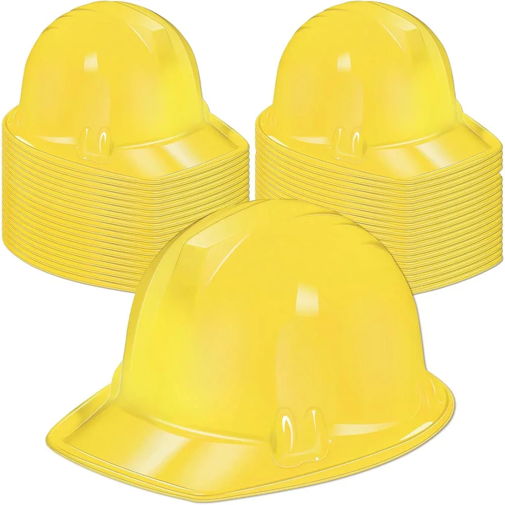 10-50 PCS Construction Worker Plastic Hat Construction Helmets Hats Kids Birthday Party Favors Construction Birthday Party Decor