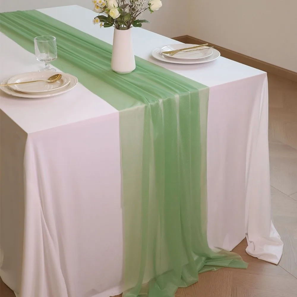 

Reusable Sheer Chiffon Table Runner Chiffon Solid Color Chiffon Table Runner Soft Washable Gauze Table Runner Dinning Table