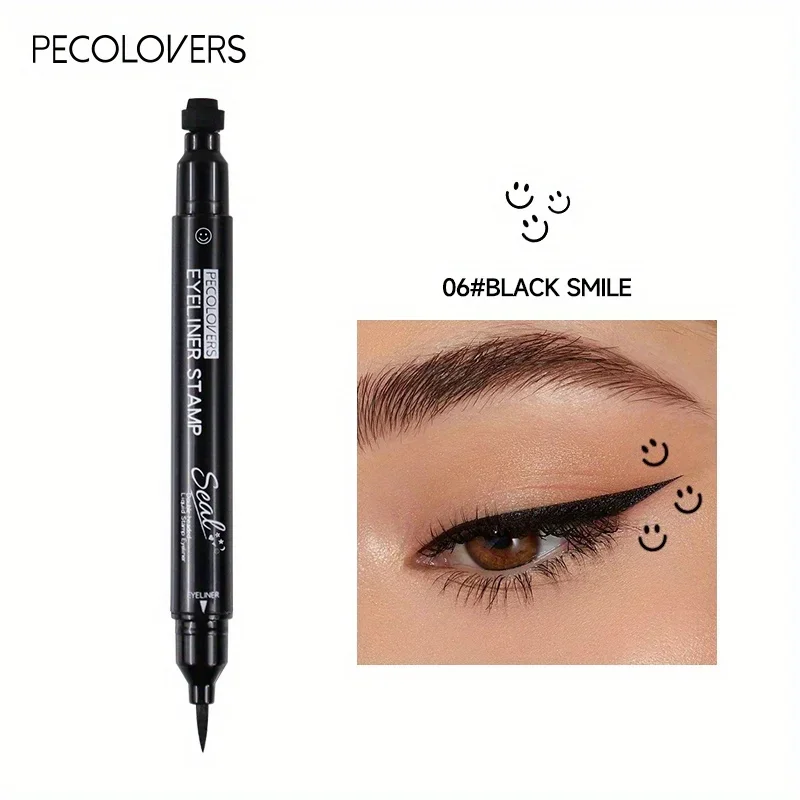 8 Styles Eyeliner Stamp Pen Red Black Liquid Eyeliner Pen Double-ended Lazy Eye Liner Pencil Fast Drying Waterproof Eye Makeup