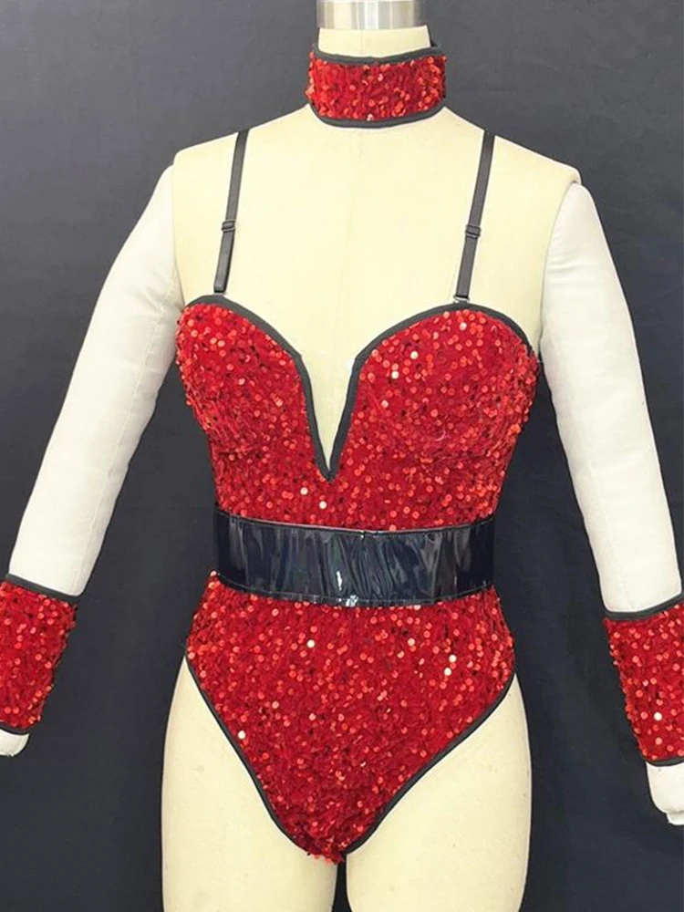 Diamentowy Kombinezon Body Cekinowy Bez Pleców Kostium na Występ do Klubu Nocnego Baru DJ Kostiumy Damskie Tancerki Gogo Sukienka na Imprezę Scenę DN21341