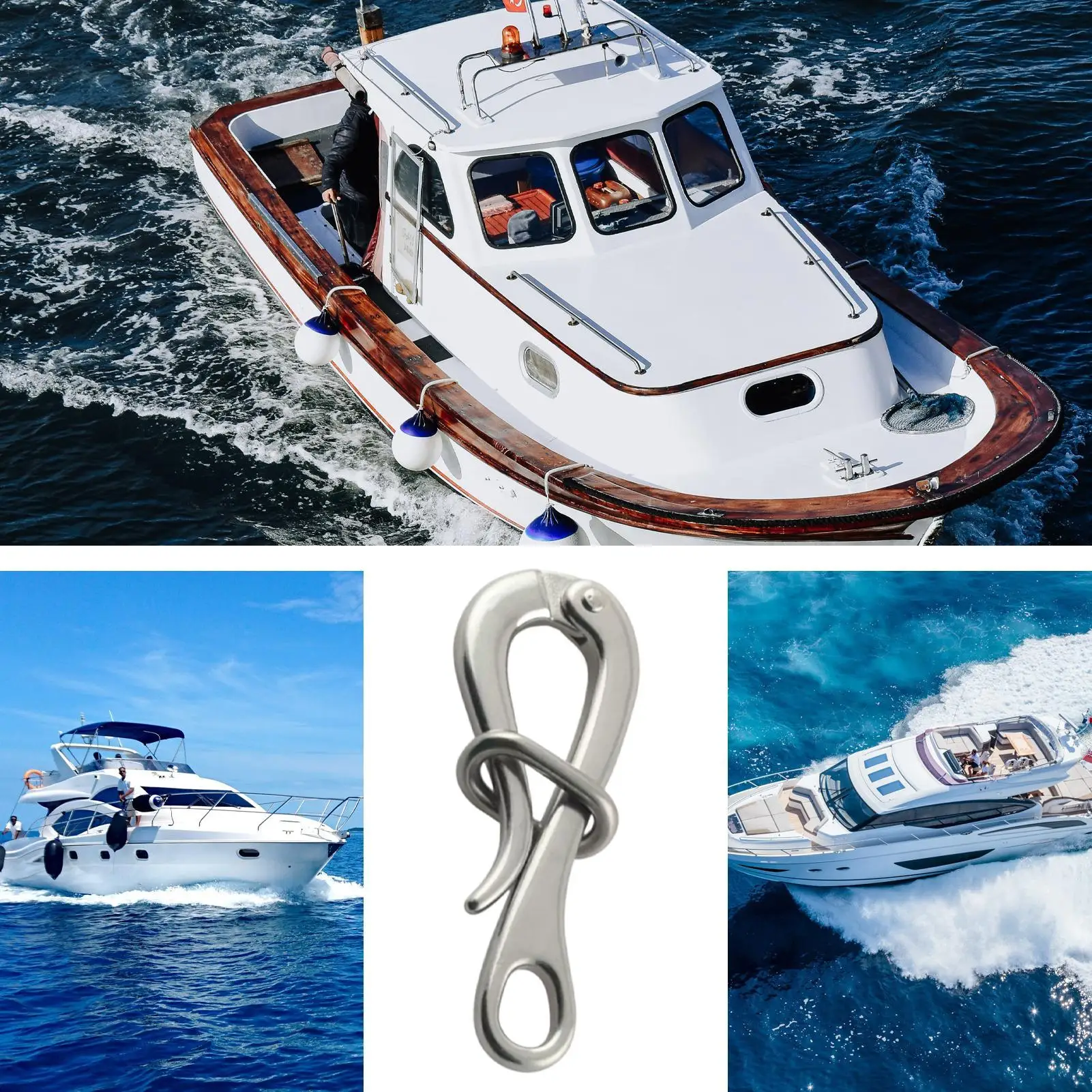 Stainless Steel Lifeboat Pelicans Hook Quick Release Shackle Anchoring Clip Buckle Shackle Lifeboats Connecting Hooks