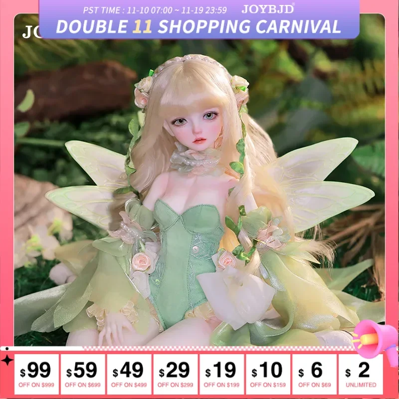 

Шарнирная кукла Isabella 1/4 Muxi, Фэнтезийный цветок, фея, любовь, надежная, крылья, жемчуг, ожерелье, оранжевый, изысканная вышивка, Joybjd