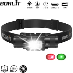 BORUiT HP360 LED Headlamp 1000LM Powerful Type-C Rechargesble Headlight Waterproof Camping Fishing Head Torch Emergency Lantern
