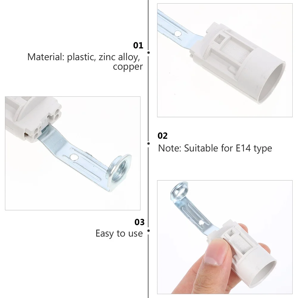 Ceiling Light Parts E14 Lamp Socket Heat Resistant Materials Plastic Construction Dimmable Bulb Support DIY Lighting Projects