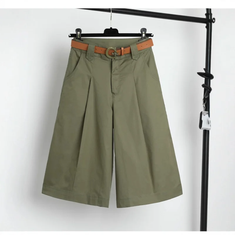 سراويل واسعة الساق مصممة للنساء، سراويل من سبع نقاط، سراويل صيفية رفيعة عالية الخصر عصرية ومتعددة الاستخدامات للتخسيس فضفاضة #2