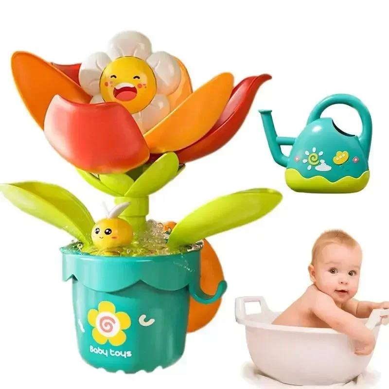 Sunflower Bathroom Shower Spray Water Bathroom Bathtub Toy Fun Water Spray Sprinkler for Kid Baby Toys Funny Water Game Bath Toy