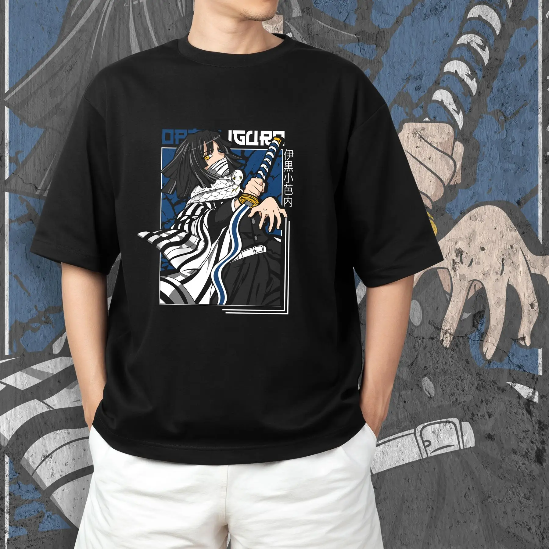 T-shirt with Demon Slashing Blade print - Obanai Iguru