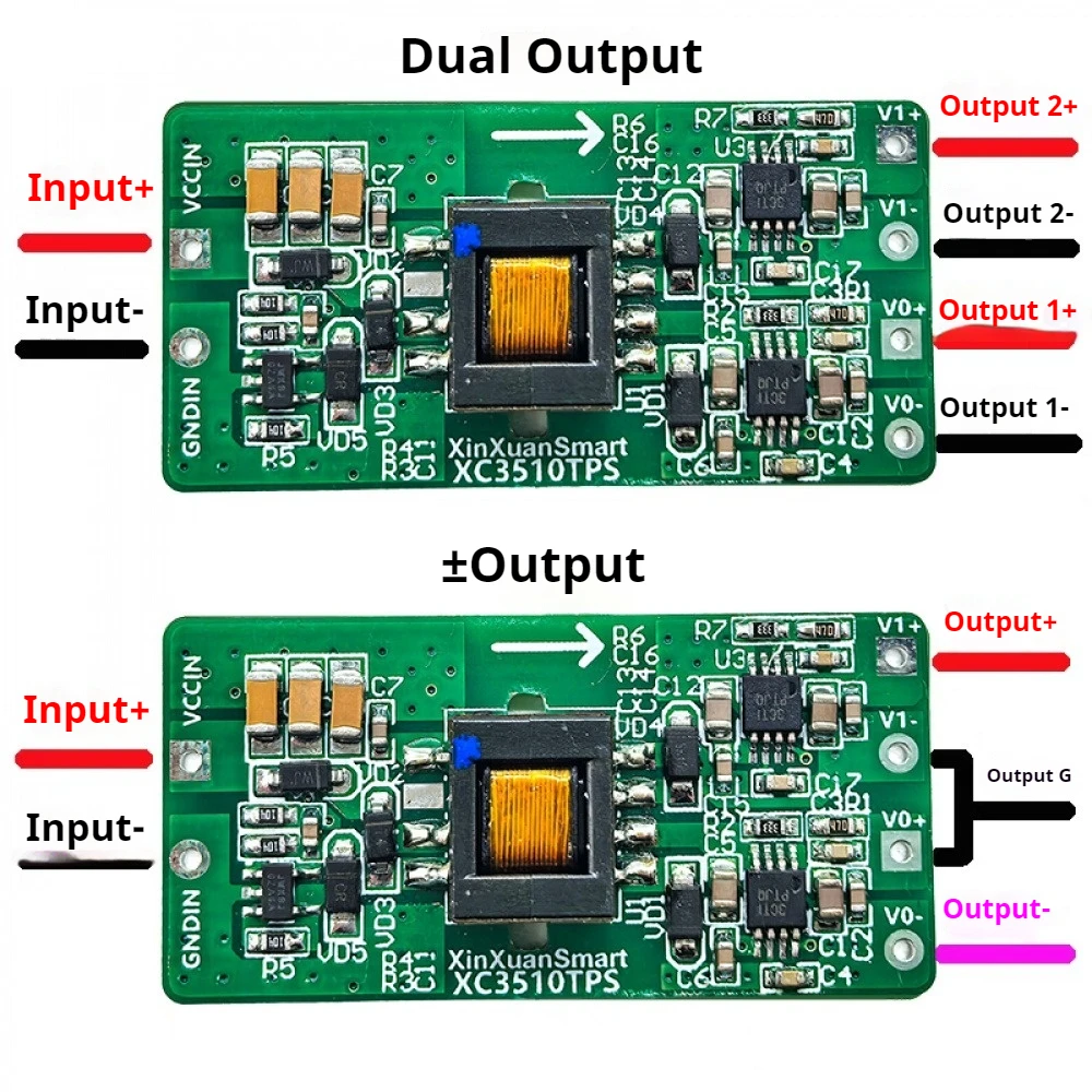Ultra-low Ripple Power Board 3.3V-36V Input to ±12V/±15V Step up/down Isolated Single to Dual Channel Power Supply Module