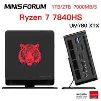 Minisforum EliteMini UM780 XTX Ryzen 7 7840HS Mini PC Windows 11 DDR5 5600MHz M.2 2280 PCIe4.0 SSD Desktop Mini PC Gamer