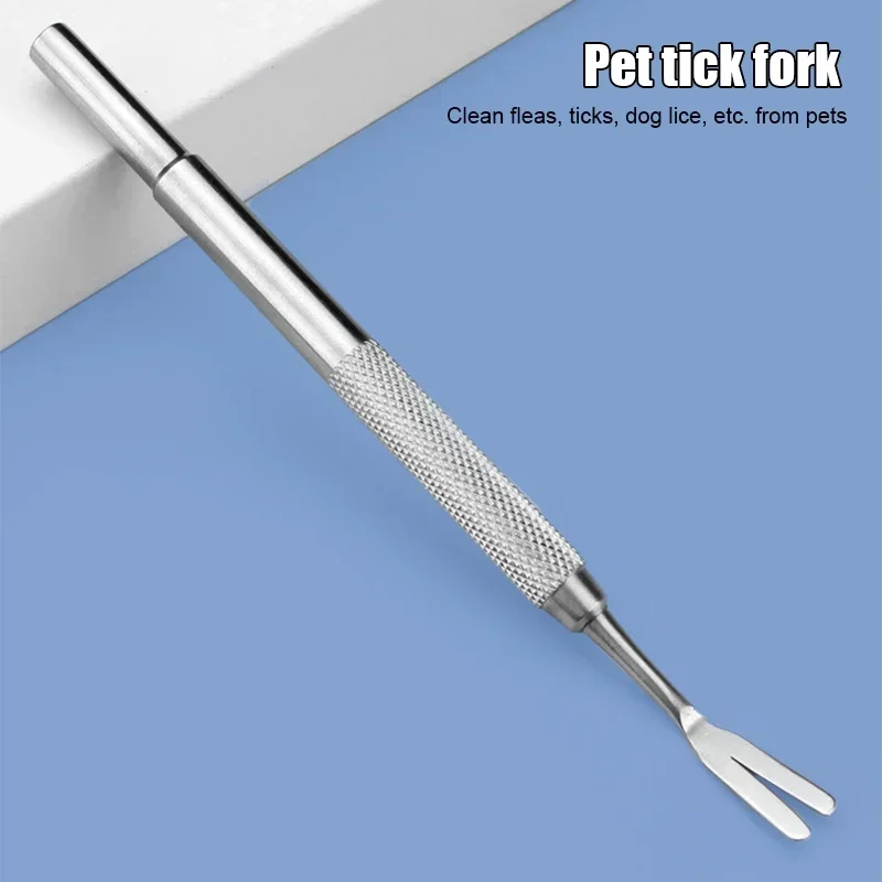 Pet Tick Removal Stainless Steel Tweezers Flea Remover Hook Rustproof Tick Puller Mite Flea Extractor Pet Grooming Supplies