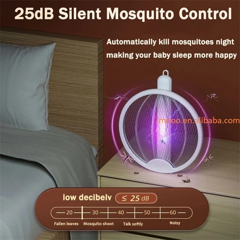 Xiaomi-repelente de mosquitos eléctrico plegable 4 en 1, lámpara de carga de onda ligera para atrapar mosquitos, montada en la pared del hogar