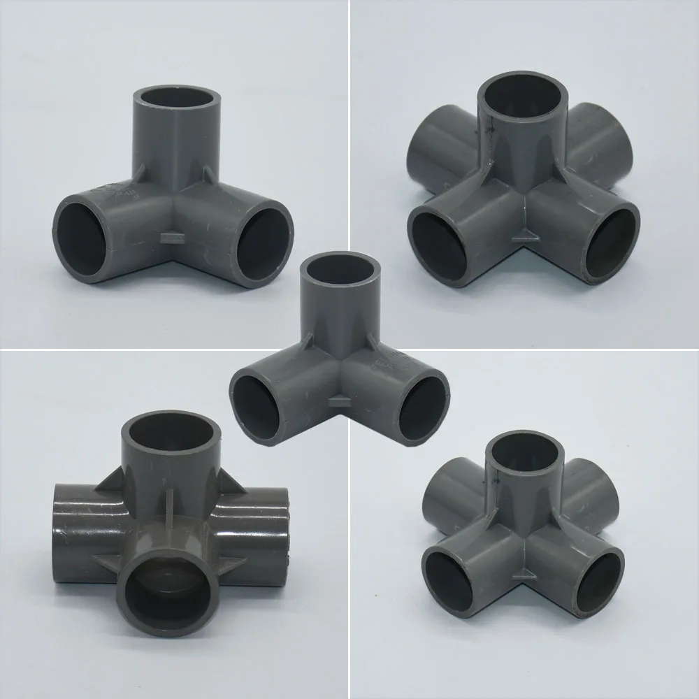 20/25/32mm PVC Connector 3/4/5-way Three-Dimensional DN15/20/25/40 Water Supply Pipe Fittings Coupler Plastic