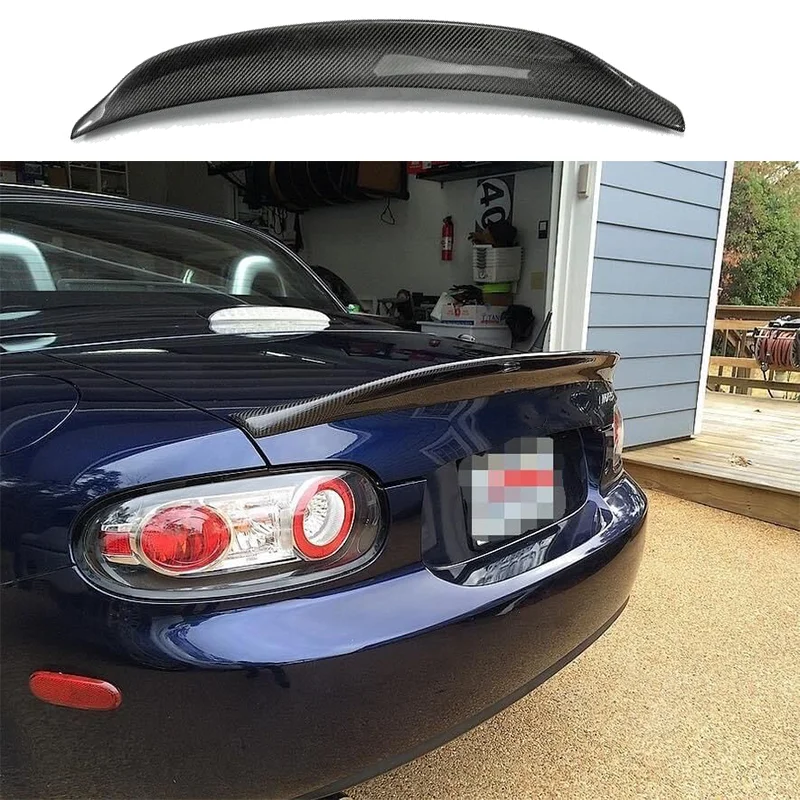 Car-styling For MX5 NC NCEC Roster Miata EPA Type 3 Carbon Fiber Rear Spoiler Glossy Fibre Trunk Wing Lip(PRHT Hard Top Only)