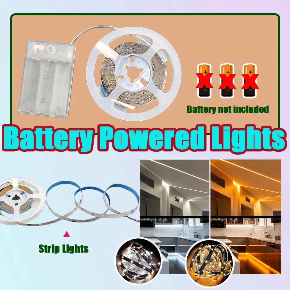 

5V USB LED Strip Lights with Battery Box,1m/2m/3m/5m/10m High Brightness Light,Flexible Lights For Stairs,Bedroom,Party,Kitchen,
