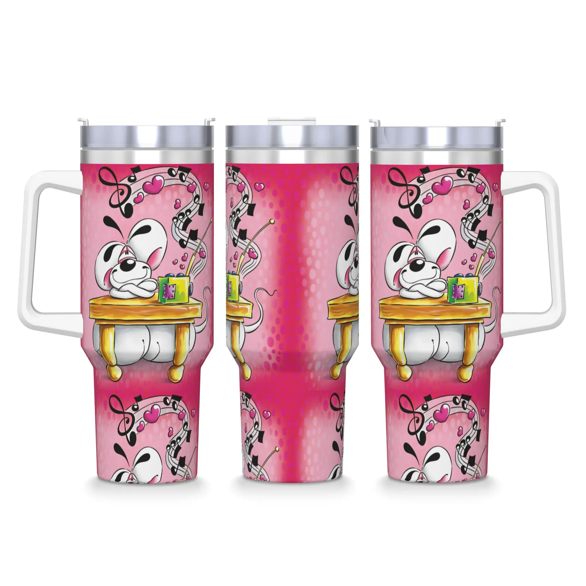Comic Cartoons Diddl Tumbler  Cold Drink Water Bottle Heat Preservation Stainless Steel Thermal Mug Custom Driving Car Mugs