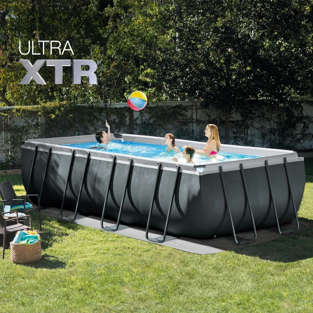 Ultra XTR 18 ft X 9 ft 52 in Above Ground Pool Set, Rectangular Swimming Pool with Steel Frame, 1500 GPH Sand, Customized