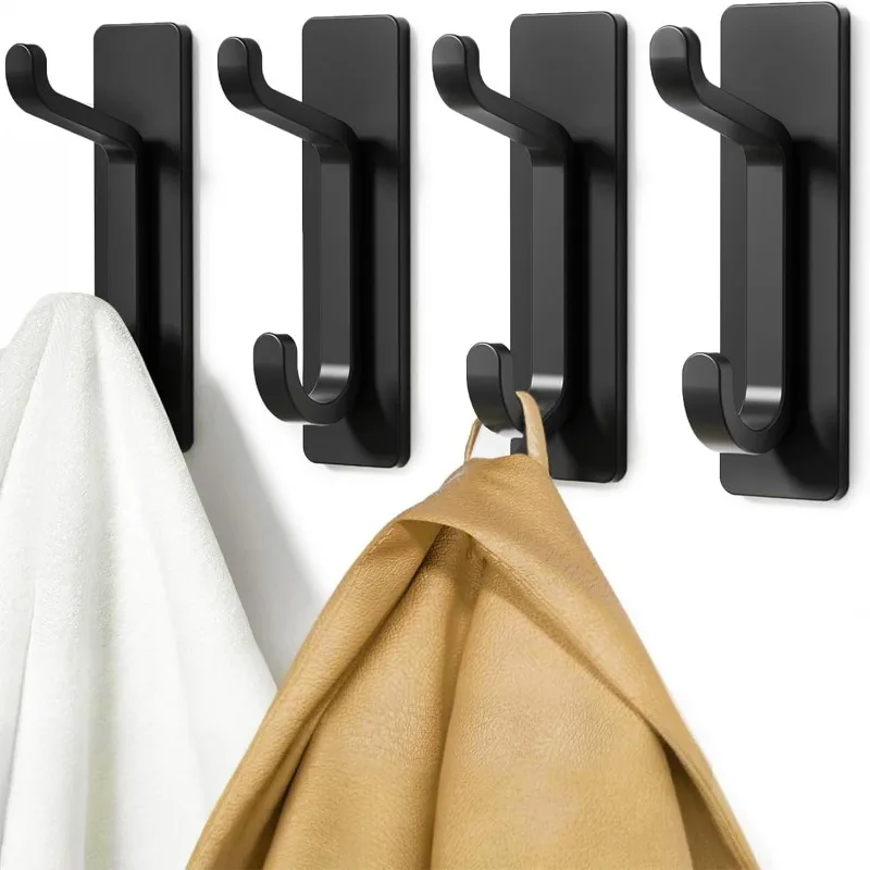 4/6/12 Pack Self Adhesive Wall Hooks Hanging Hooks 13 Pounds Clothes Hook Towel Hooks Bathroom Shower Hooks for Wall Door Hook