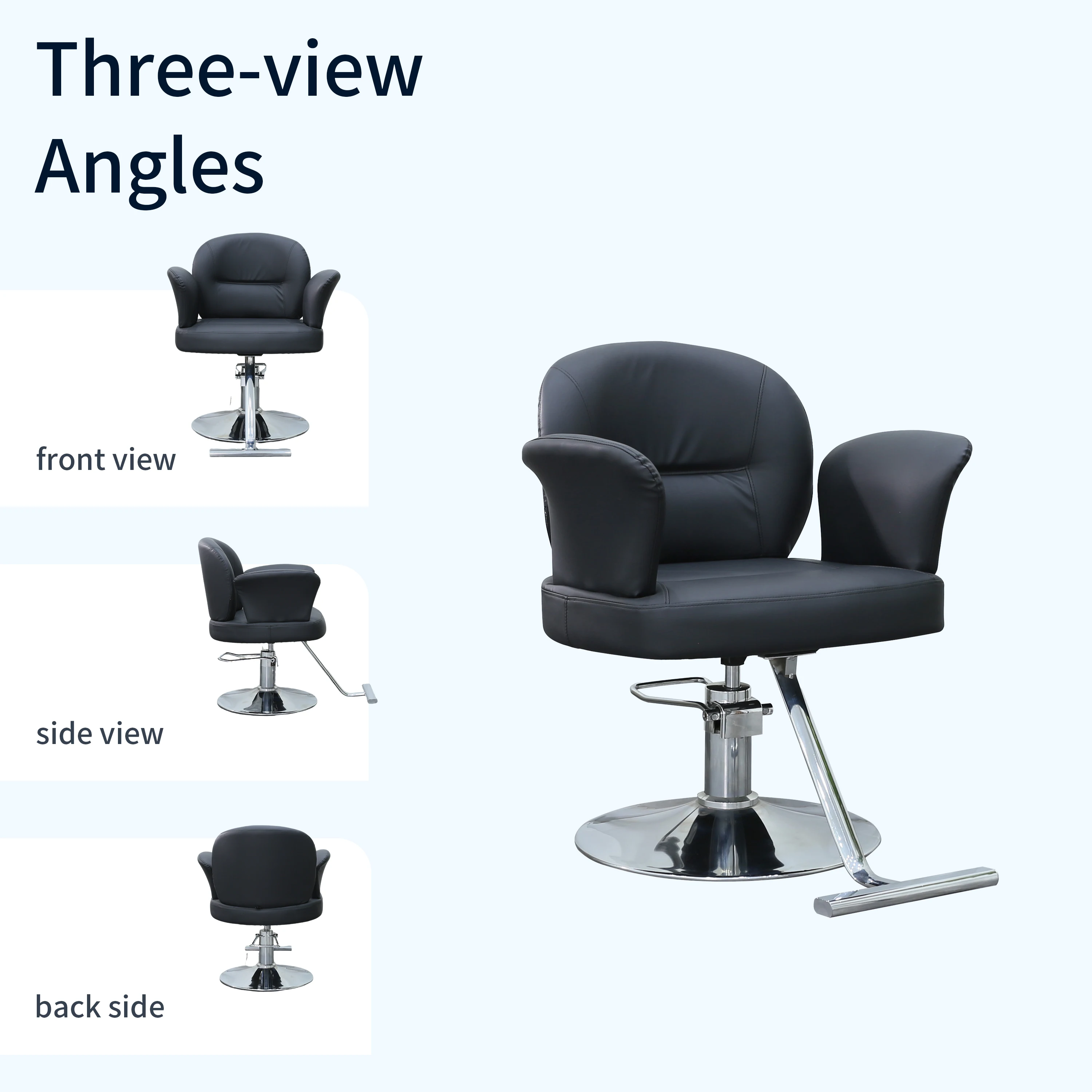 Customizable Modern Salon Chair Hydraulic Barber Chair Ergonomic Swivel Styling Seat with Easy Clean Hollow Design for Barber