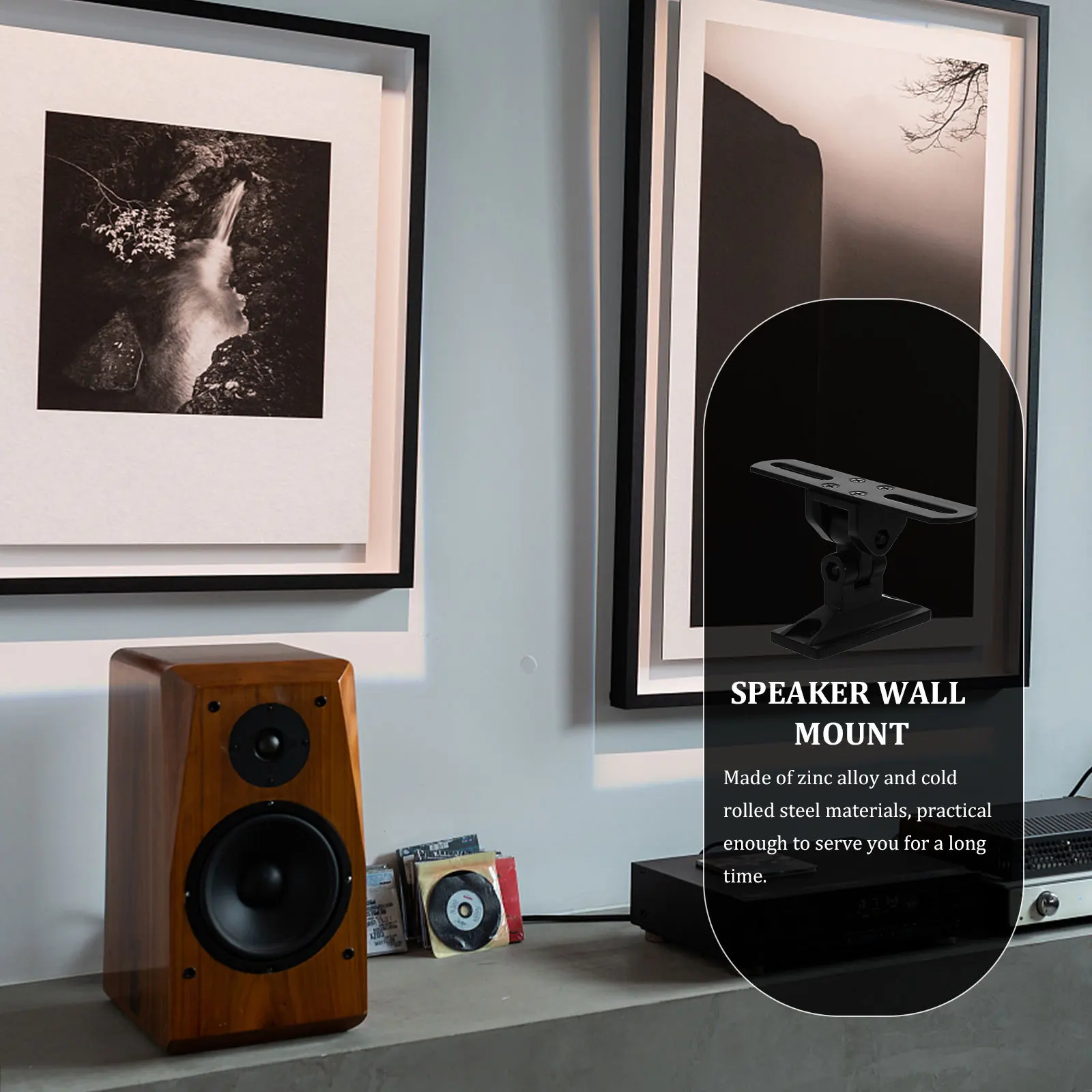 

Rotatable Speaker Wall Mount Bracket Zinc Alloy Heavy Duty Adjustable Speaker Shelf Wall Mount for Home Living Room Bedroom