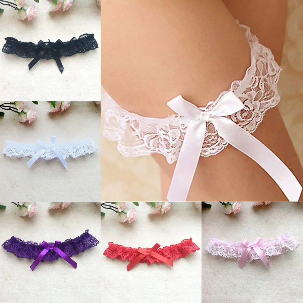 Girl Cosplay Lingerie Lace Floral Suspender Leg Garter Belt Bowknot