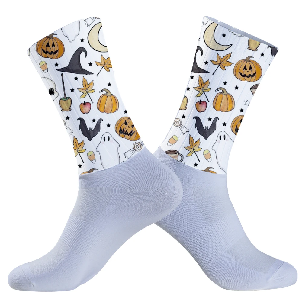 Chaussettes de compression respirantes et amortissantes pour le cyclisme, le basket-ball, la randonnée, la course à pied, les sports d'élite, Halloween, nouveau, 2024