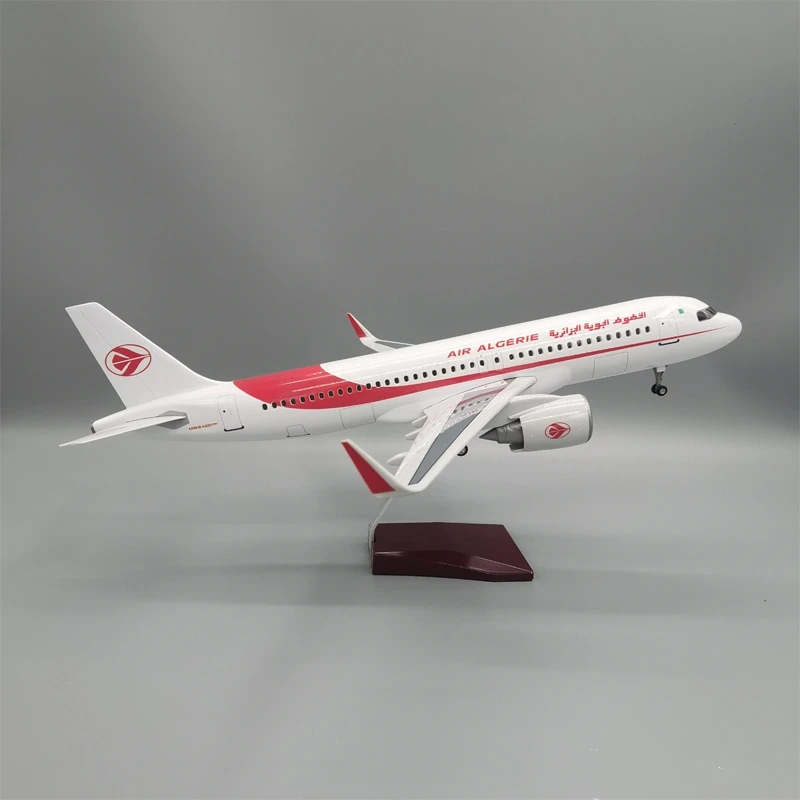 1/80 مقياس دييكاست ايرباص A320 الخطوط الجائرية 47 سنتيمتر الراتنج طائرة أطقم منمذجة ألعاب أطفال مع مصباح ليد وحامل الديكور #3