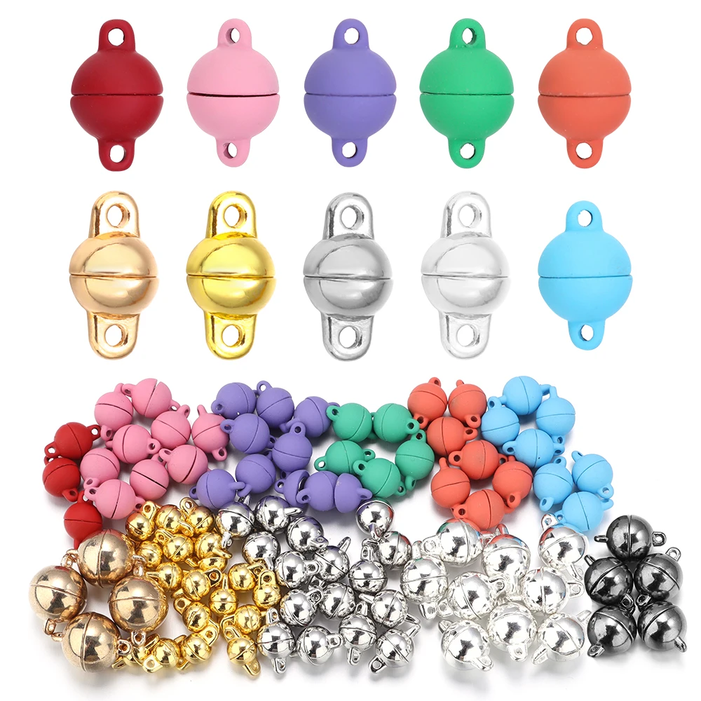 5-10 Sets/Lot Alloy Ball Shape Magnetic Clasps For Jewelry Making DIY Connectors For Necklace Bracelet End Converter Wholesale