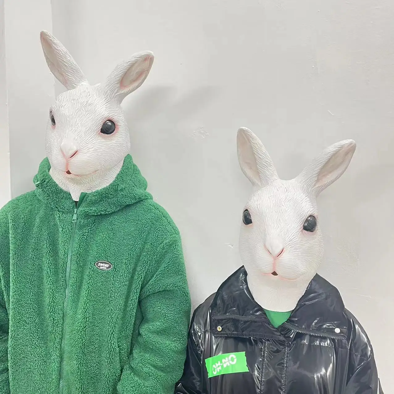 Full Face White Rabbit Mask Halloween Mask Christmas Bar Masquerade Party Masks Cosplay Props