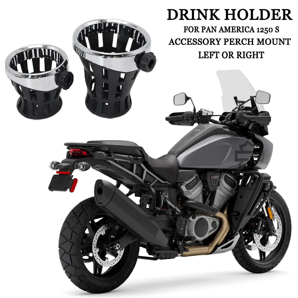 

Motorcycle Handlebar Drink Cup Water Bottle Holder Mount For Pan America 1250 S 2021 2022 Left or Right Chrome Drink Holder