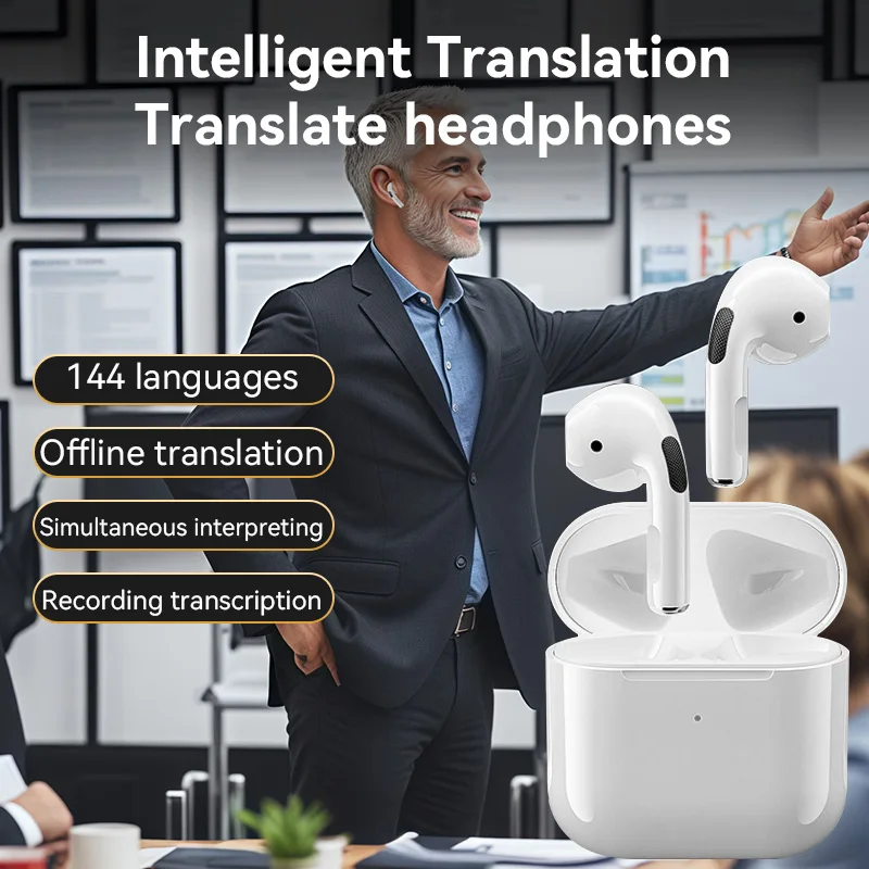 Pro 4 TWS auriculares inalámbricos traducción Bluetooth en la oreja auriculares con Control táctil micrófono incorporado para iPhone XIAOMI Huawei