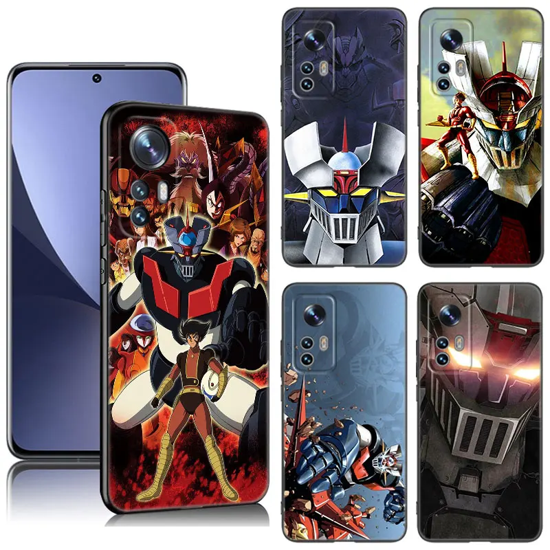 Anime Mazinger Z Black Silicone Phone Case For Xiaomi Mi 9 SE 8 10 10T 11 12 13 Lite 9T 11T 12S 12T 13T 14 Pro 5G NE 11i 12X