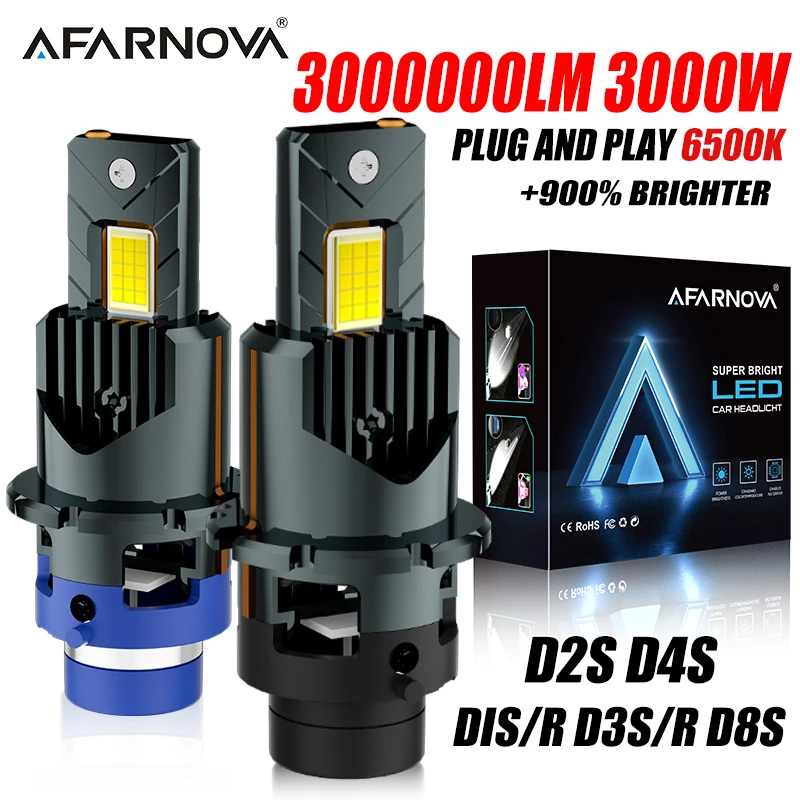 【セール中】D2S D4S LED車用ヘッドライト キセノンバルブ D2R D4R 車用ライト ハイパワー 9570 CSPチップ 3000W 1:1 プラグアンドプレイ ターボランプ 6000K ホワイト