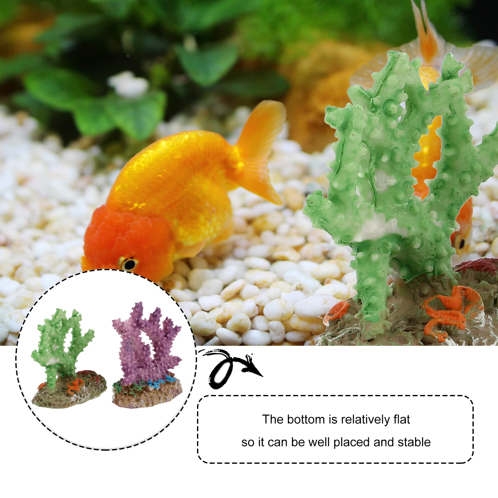 

2pcs Coral Landscaping Aquarium Decoration Colorful Resin Ornaments Fish Tank Home Office Craft Decor Underwater Accessories Eco