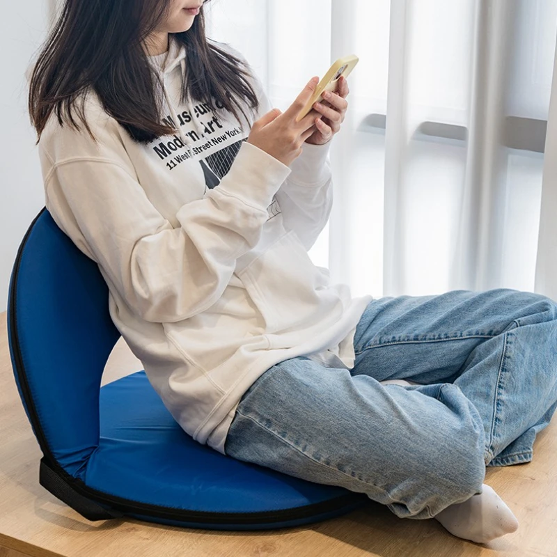 Japanese Foldable Tatami Seat with Backrest Portable Bedroom Floor Sofa Legless Meditation Chair Ergonomic Chair for Bay Window