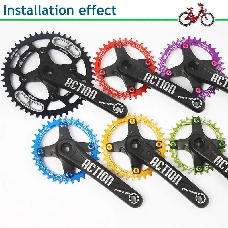 SNAIL MTB Crankset Oval Chainring 104BCD Narrow Wide Chain Ring Round 30t 32t 34t 36t 38t 40t 42t 44t 46t 48t 50t 52t Crank Set