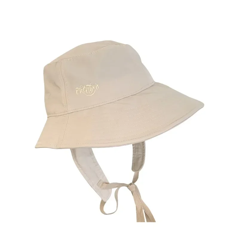 Lace-up Bucket Hat Women's Summer Thin Breathable Sunshade Sunscreen Basin Hat Sweet Versatile Big Head Circumference Hat