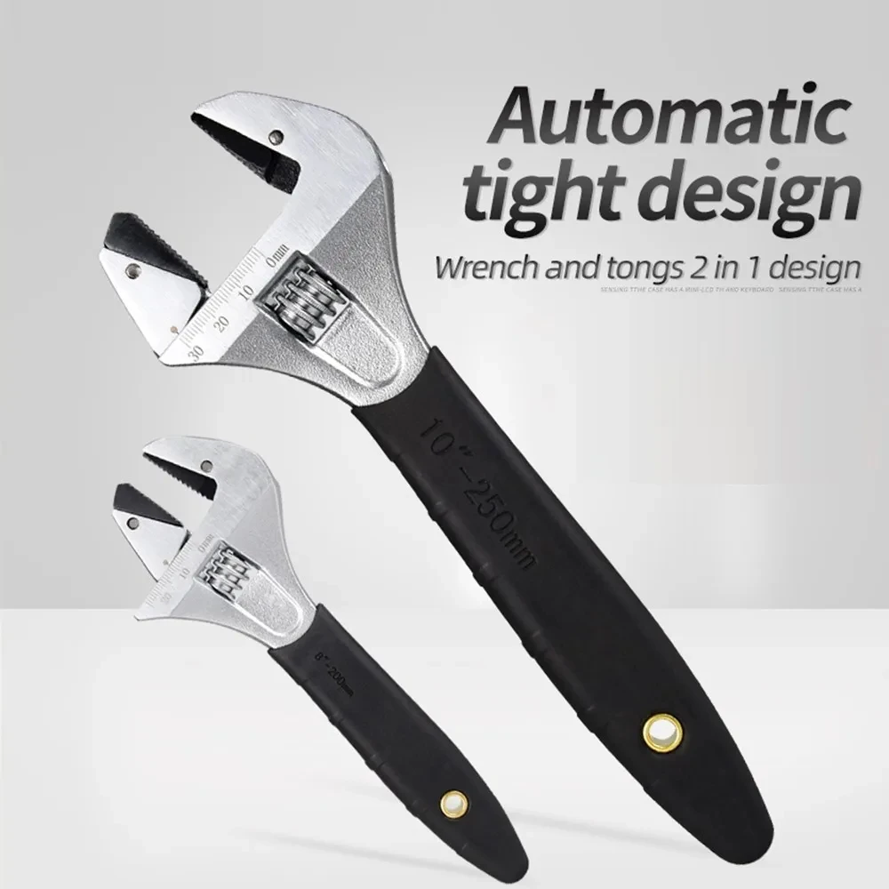 Adjustable Ratchet Wrench with Non-Slip Handle, Plumbing Bathroom Pipe Repairing Tool Ratchet Monkey Wrench