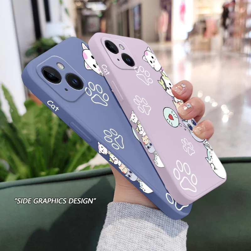 Custodia per telefono con gatti impilabili per iPhone 17 17 Air 16 16e 15 14 13 12 11 Plus Pro Max Mini X XR XS Plus Cover