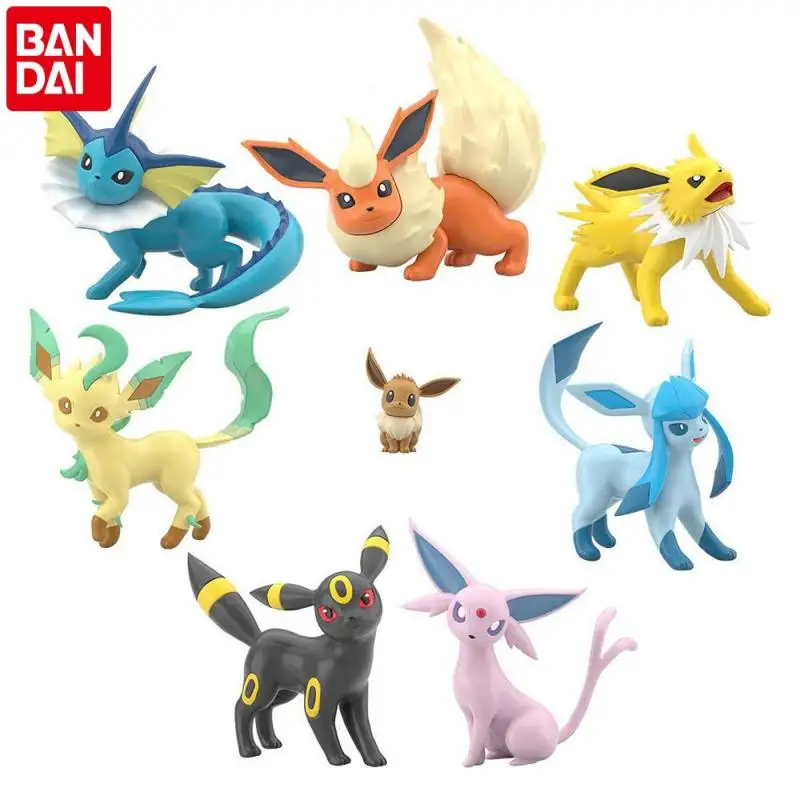 

goods in stock Genuine Bandai Pokemon 1/20 Scale world Eevee Evolution Set Anime Action Figure Model Toys Gift for Birthday