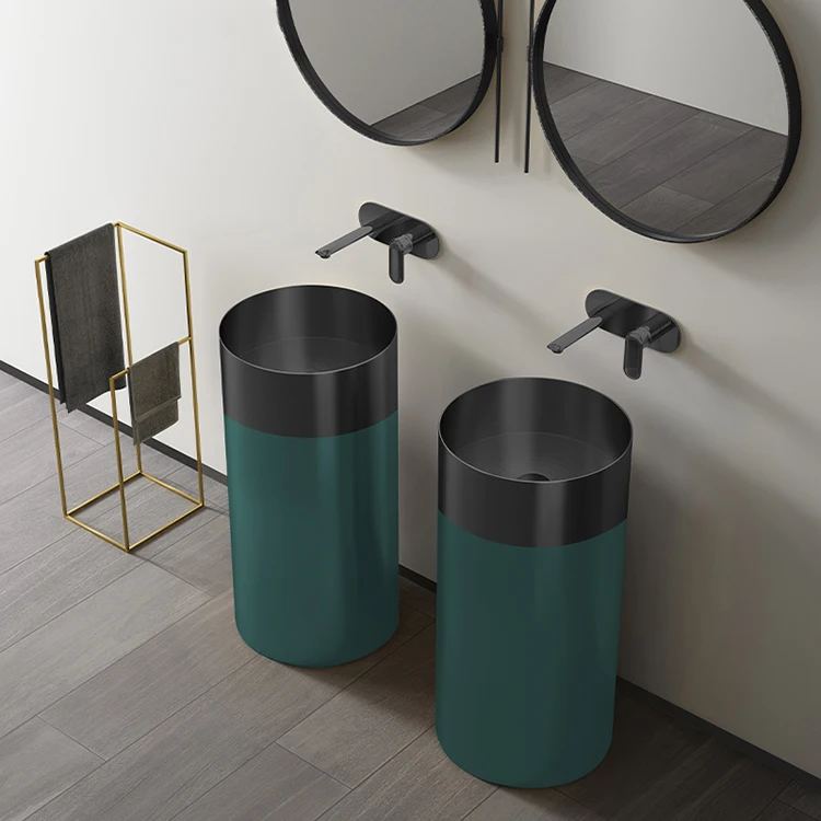 

Commercial Hand Wash Green And Black Freestanding Sink
