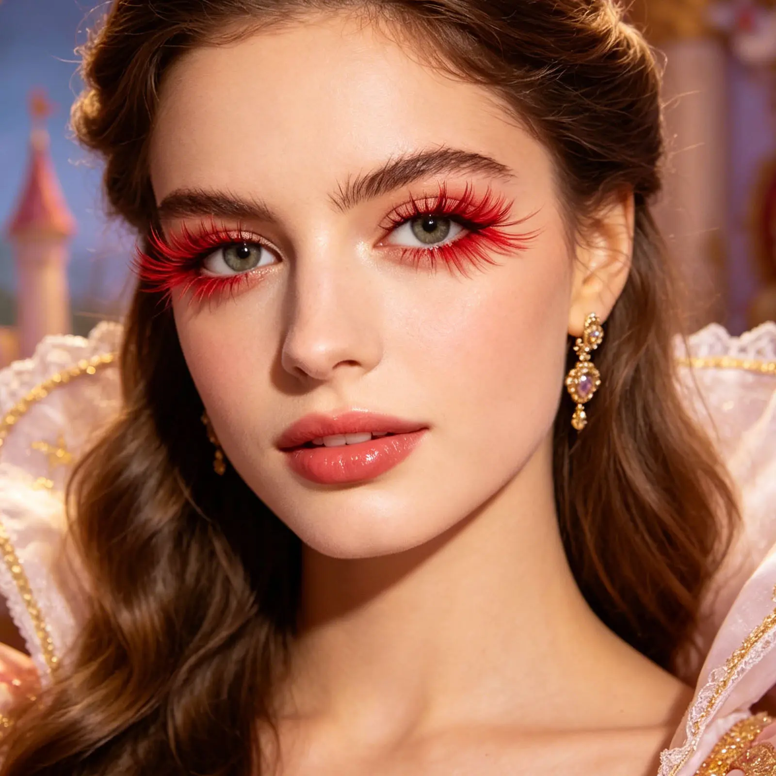 10Pairs False Eyelashes Red Dramatic Cat Eye False Lashes for Halloween Cosplay Stage Makeup Colored Wispy Natural Looking