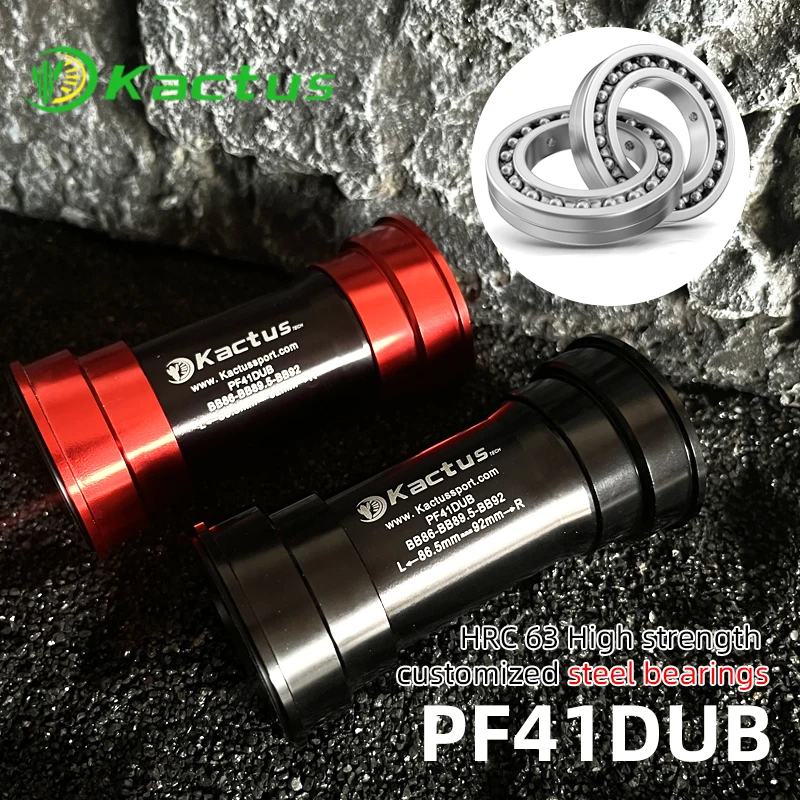 Kactus BB86 BB92 Bottom Bracket with Higher Strength Customized Steel Bearing PF41DUB Bicycle Central Shaft for SRAM DUB Crank