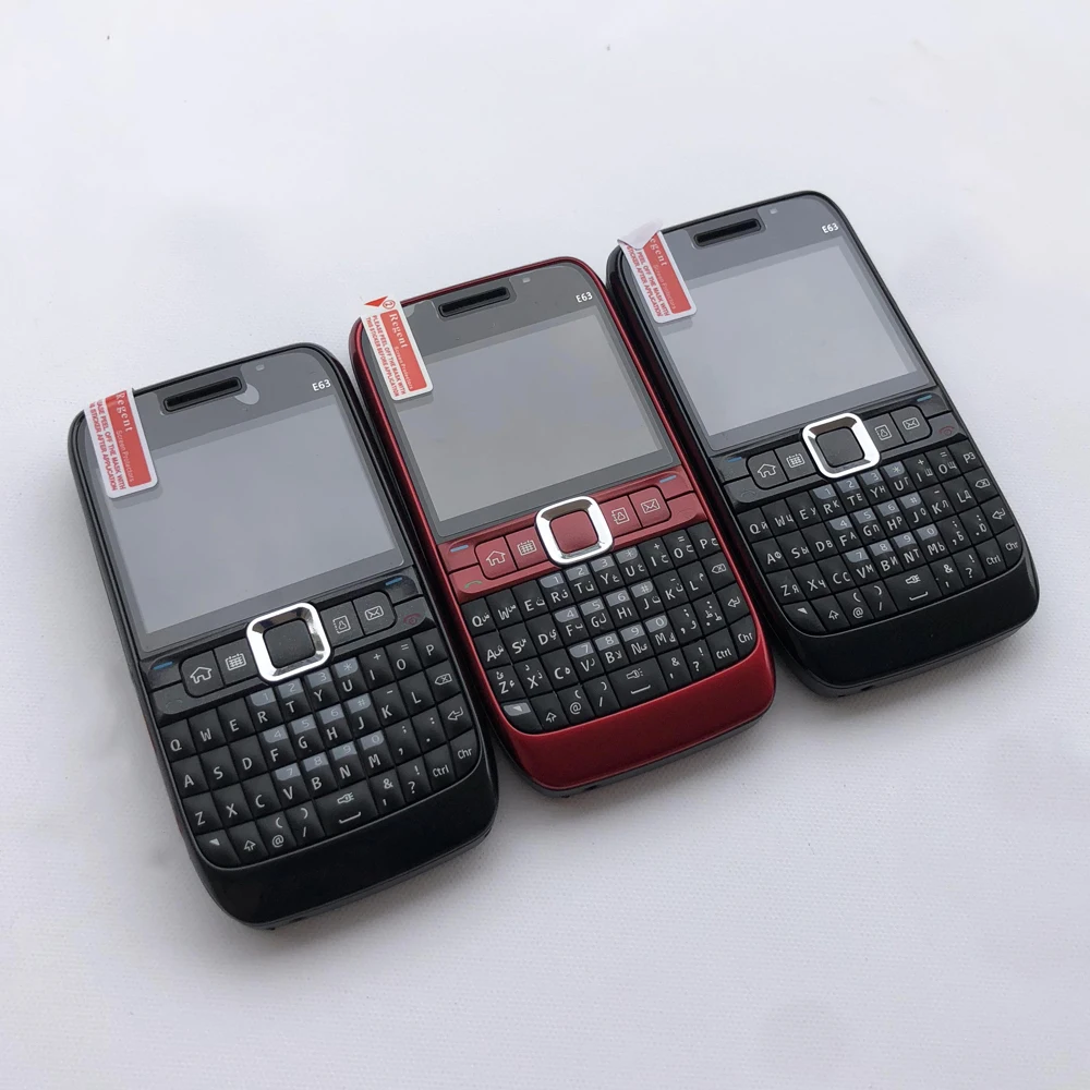 Original E63 Unlocked Mobile Cell Phone GSM 2G 3G Wifi 2MP QWERTY Russian Arabic Hebrew Keyboard Cellphone