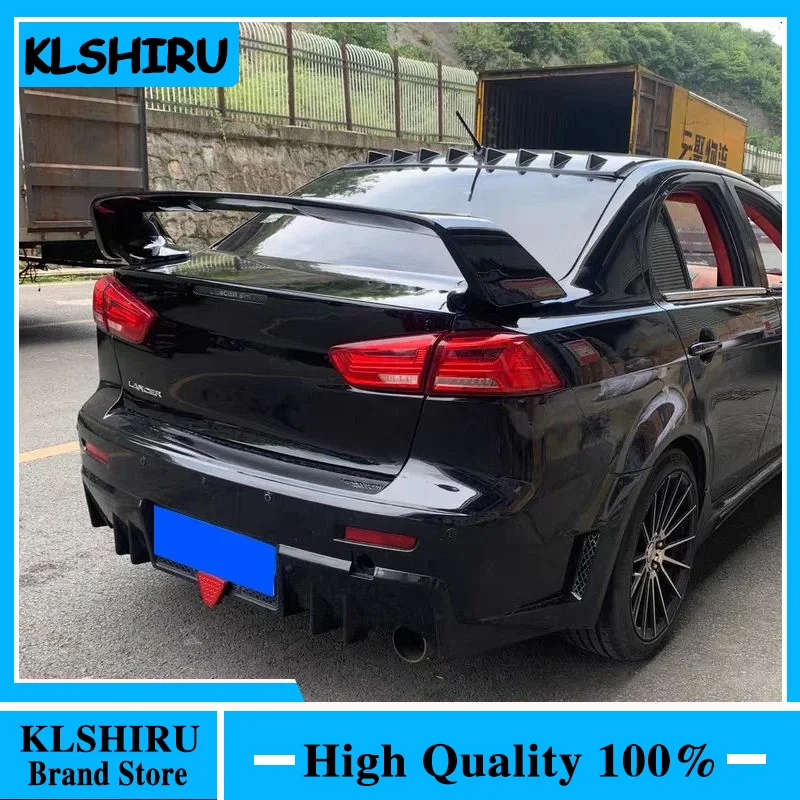 For Mitsubishi Lancer Evo high quality ABS Plastic Unpainted Color Rear Spoiler Wing Trunk Lid Cover Car Styling 