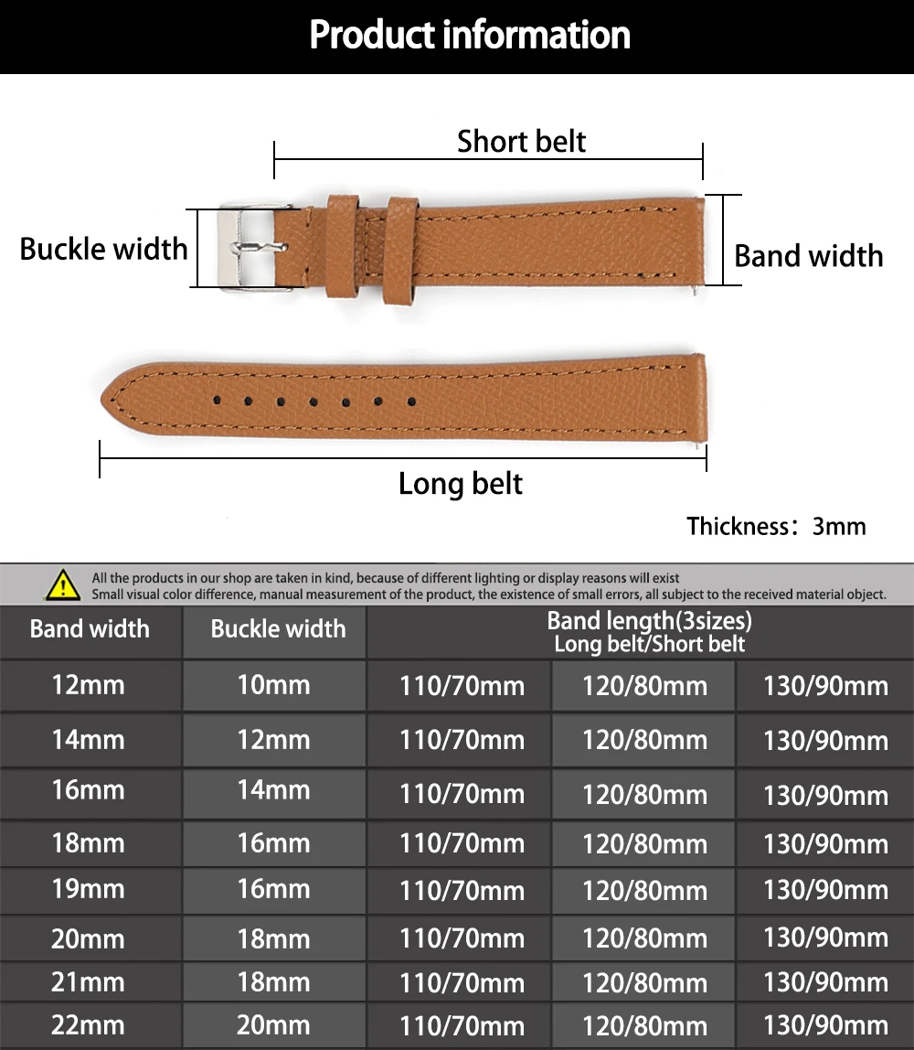 First Layer Calfskin Leather Watchband 18mm 19mm 20mm 22mm Quick Release Watch Band Hand-Made Palm Pattern Wristband Belt