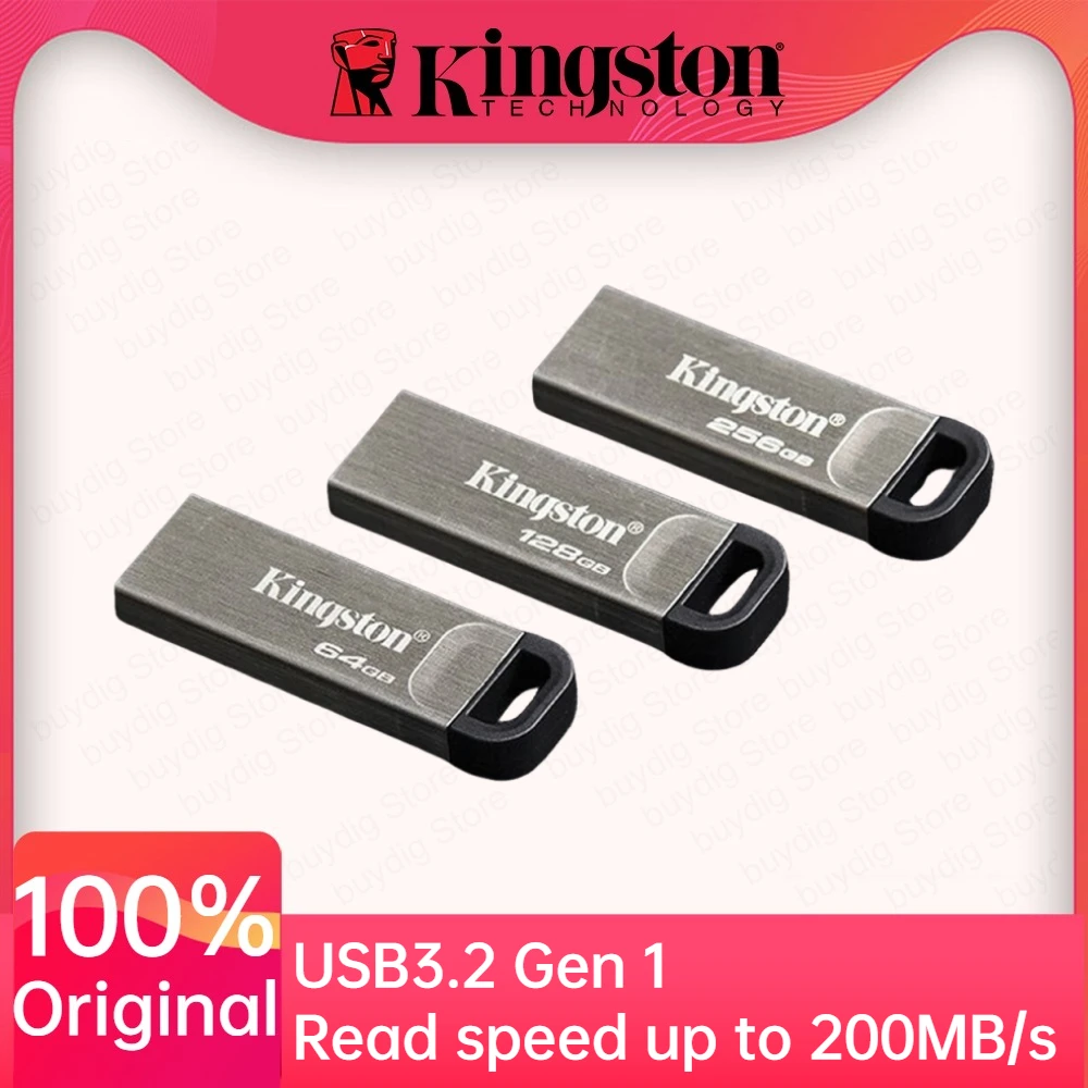 Unidad Flash USB Kingston DataTraveler Kyson de 64 GB, 128 GB, 256 GB, 512 GB, USB 3.2 Gen 1, Pen Drive de 200 MB/s, Flash Penrive para PC