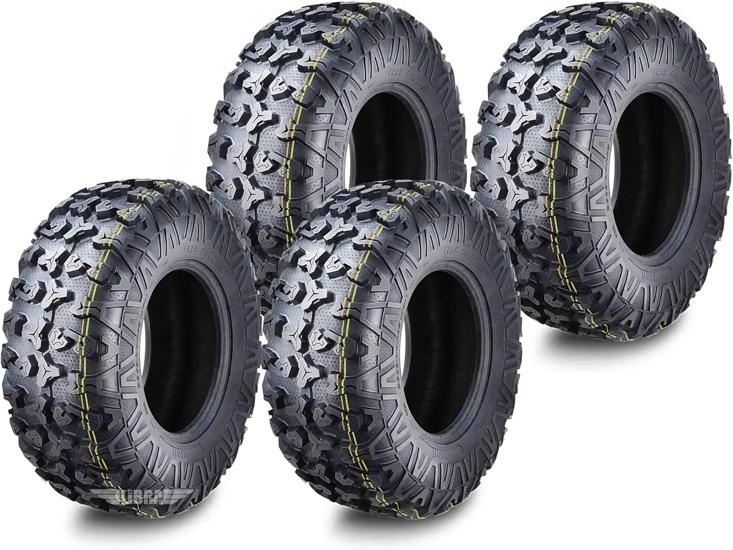 

Free Country Set of 4 HD 8PR UTV ATV Tires 27x9-14 27x9x14 w/Featured Full Side Lugs/Scuff Guard 10325