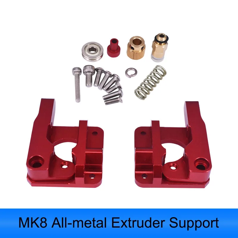 

Полностью металлическая подставка для экструдера CR10/MK8, красный, заменяет MK8 1,75 мм расходные материалы для 3D-принтера, аксессуары