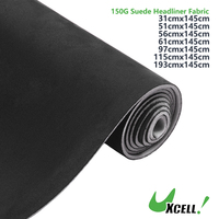 UXCELL 150G Suede Headliner Fabric 31cmx145cm 51cmx145cm 56cmx145cm 61cmx145cm Foam Back for Car Interior Roof Repair Black