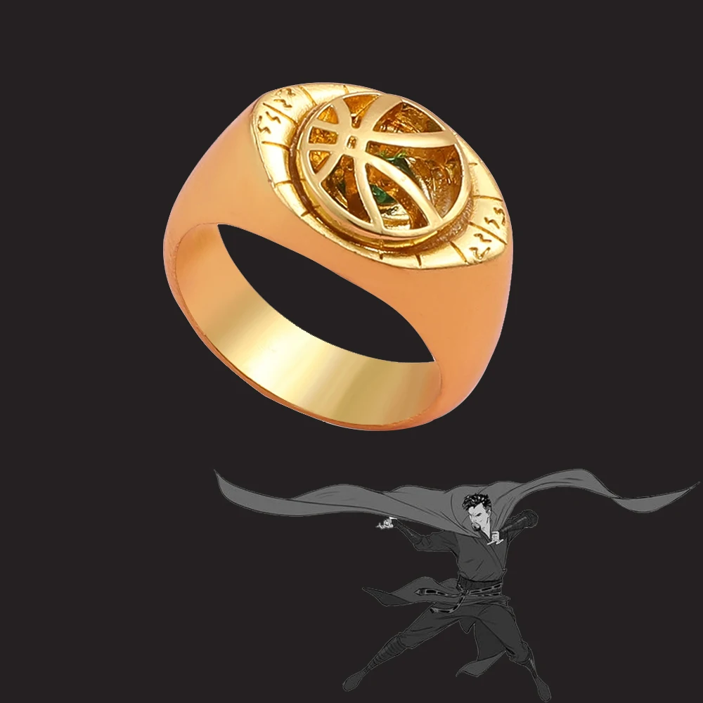 Marvel Superhero Doctor Strange Eye of Agamotto Ring Disnes Movie Avengers Cosplay Doctor Strange Magic Ring for Party Jewelry